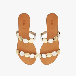 Schutz ACACIA PLATINA LEATHER SANDAL
